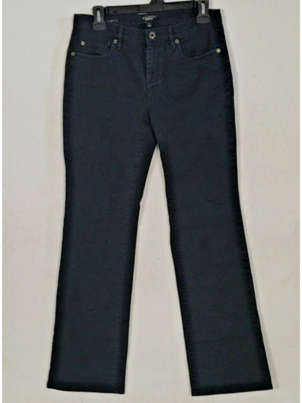 Talbots Jeans Women Size 2 Black Mid Rise Boot Cut Dark Wash Pockets Denim